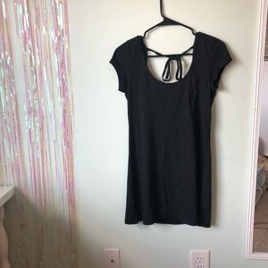 Black tee shirt dress with open back
